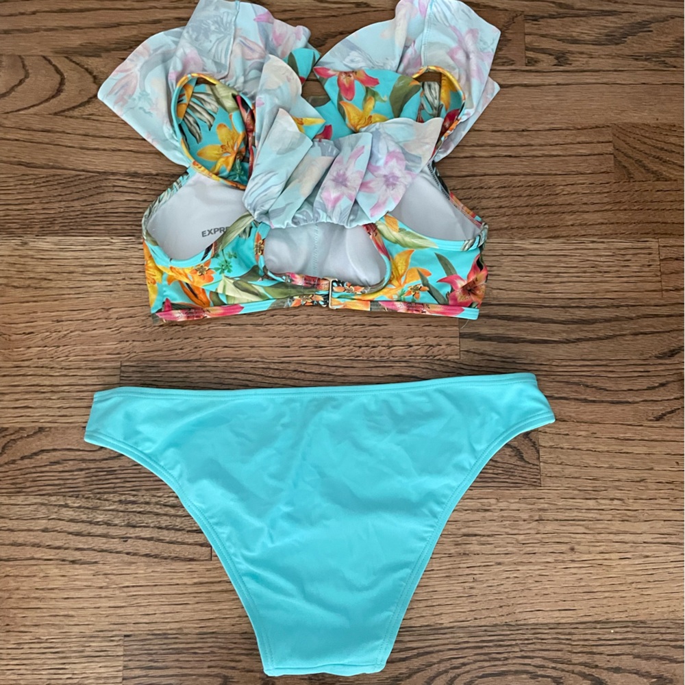 Express Floral Bikini with Ruffled Top - Picture 5 of 5